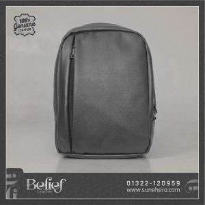 Belif Leather Office Laptop Backpack for Men in Black Color